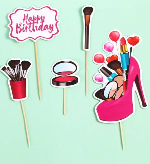Makeup & High Heel & Cake Shape Card Picks