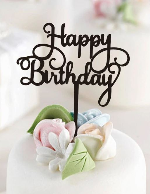 Birthday Cake Topper - Black
