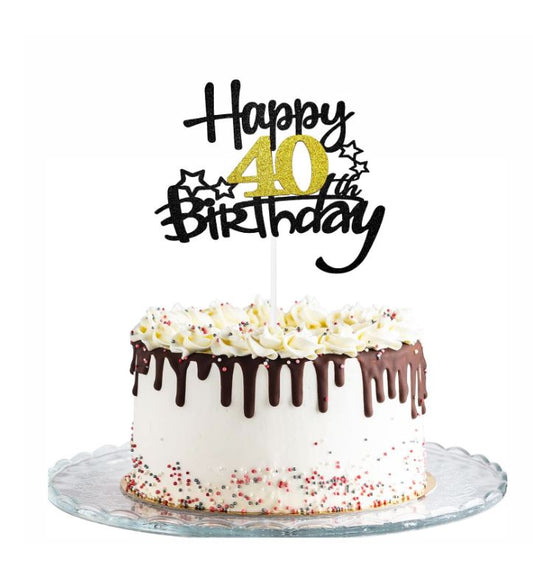 Happy 40th Birthday Cake Topper
