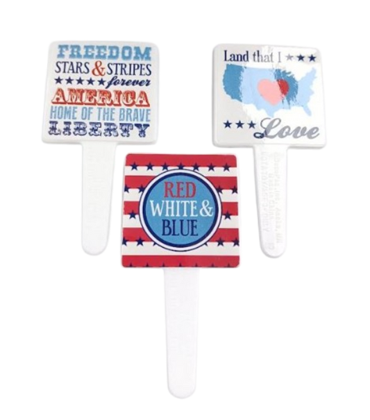 Red, White, and Blue Cupcake Picks