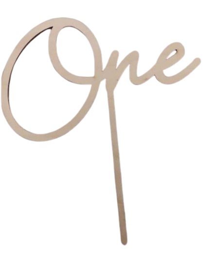 One Cake Topper Wood