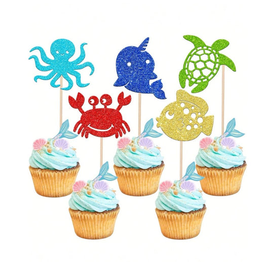 Ocean Sea Animals Cupcake Toppers