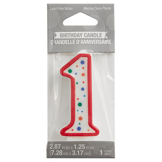 Polka Dot "1" Candle