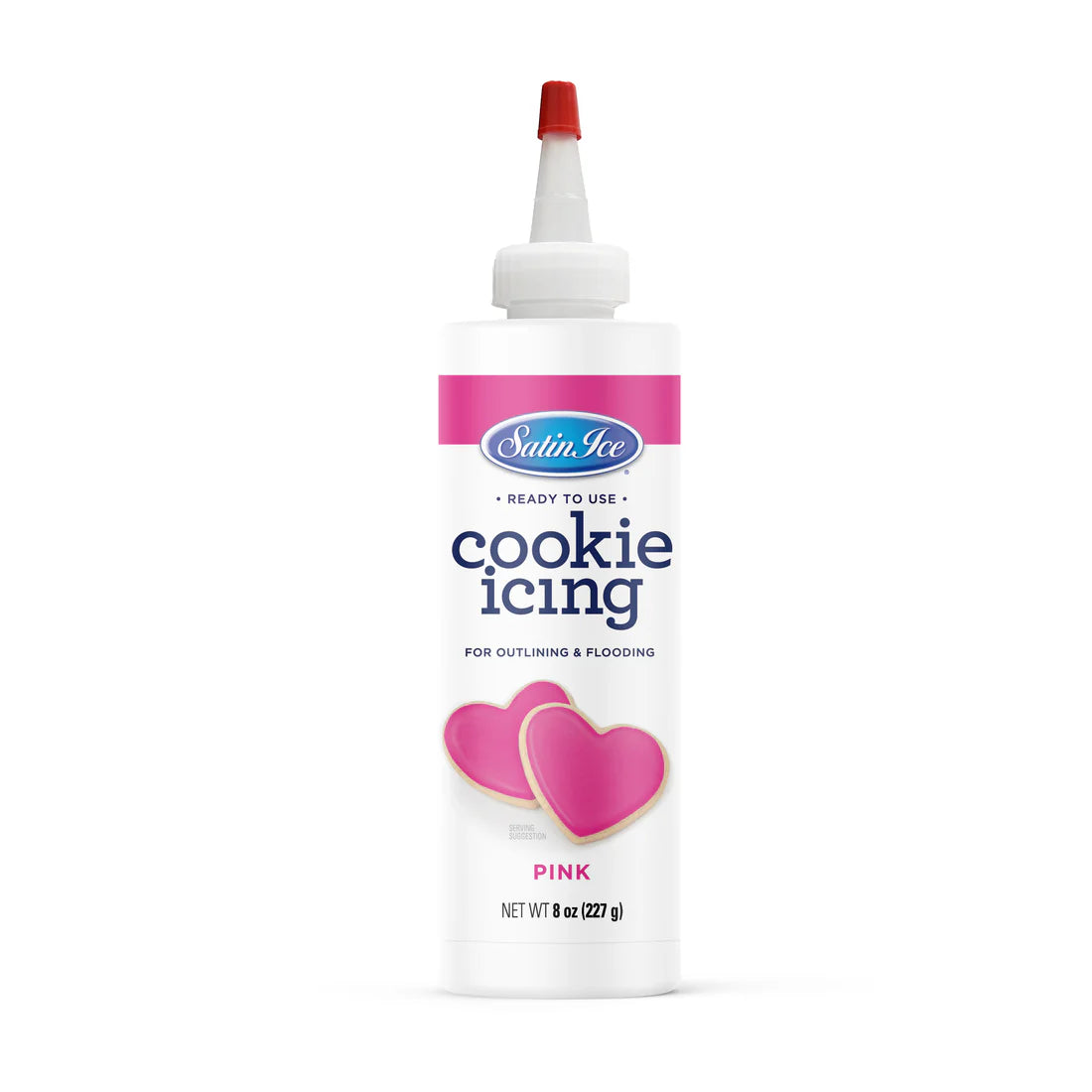 Pink Cookie Icing, 8 oz Bottle