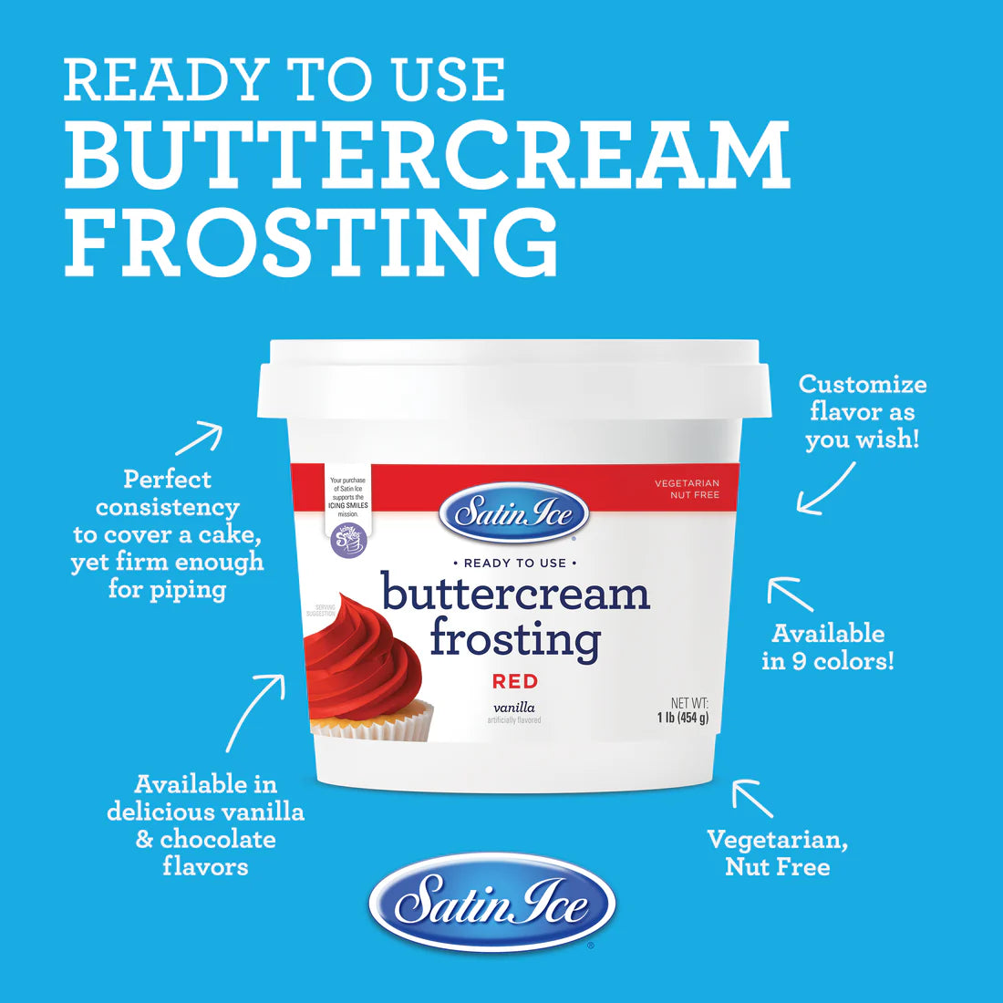 Red Vanilla Buttercream Frosting 1Lb