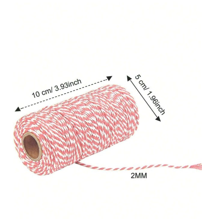 Roll Pink And White Baker Twine