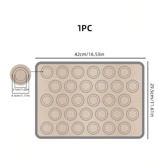 30 Circles Macaron Silicone Baking Mat - 1 Piece- Gray