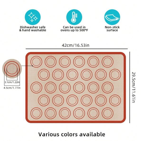 30 Circles Macaron Silicone Baking Mat - 4 Pieces - Gray