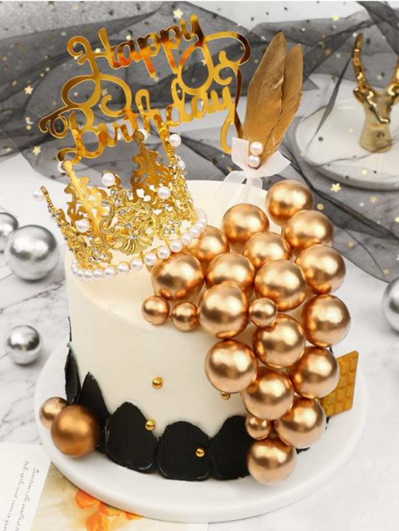 20pcs Mixed Size Gold Foam Balls