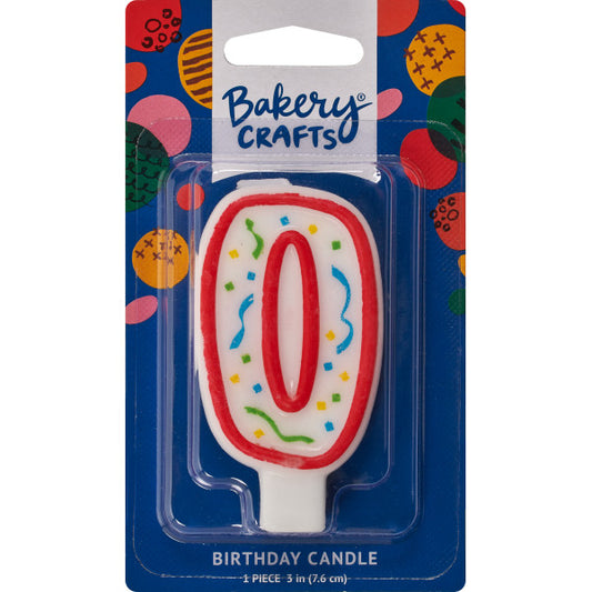 0 Party Red Numeral Candles
