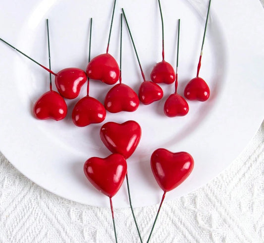 20Pcs Red Heart Foam Cake Topper