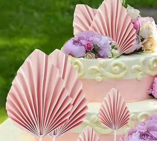 2pcs  Pink Tree Leaves Fan Shaped