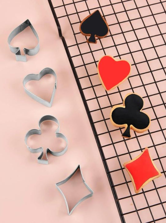 4pcs Playing Card Shaped Cookie Cutter Set