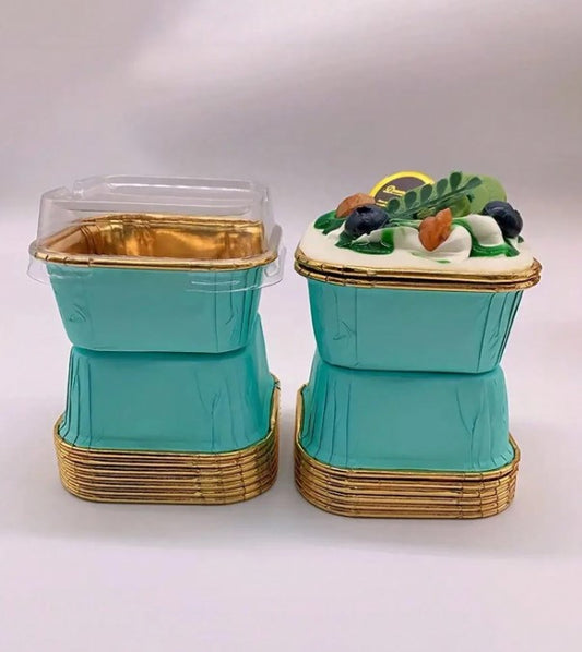 Rolled Edge Square-Shaped Greaseproof Paper Cup With Lid