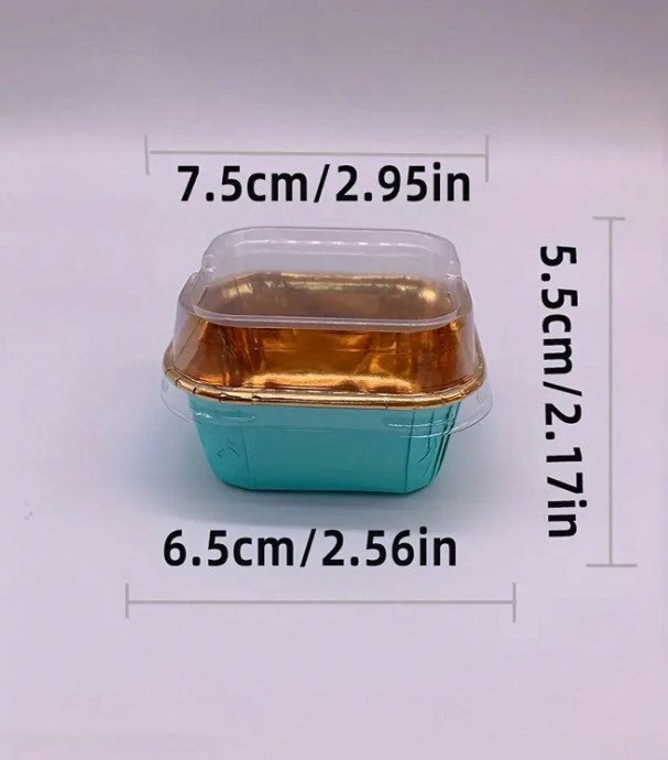 Rolled Edge Square-Shaped Greaseproof Paper Cup With Lid