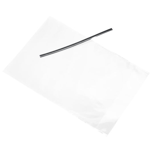 Clear Cello Treat Bags with Silver Twist Ties, 4" x 6"