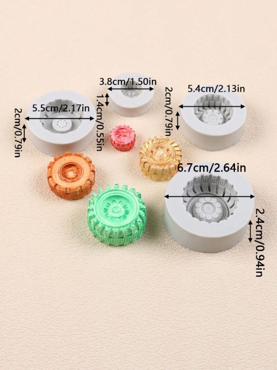 4pcs Tire-Shaped Silicone Molds