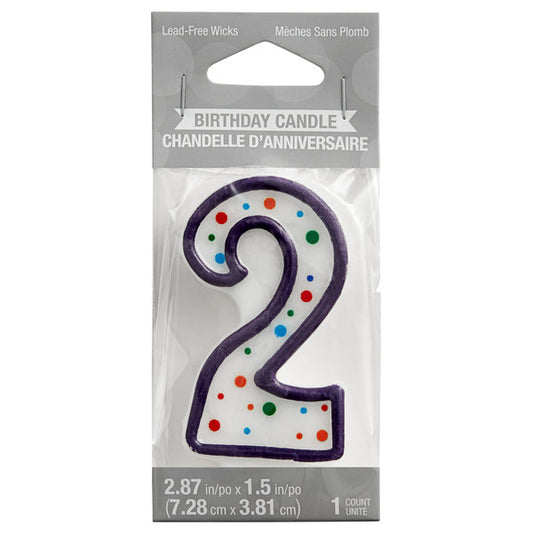 Polka Dot "2" Candle