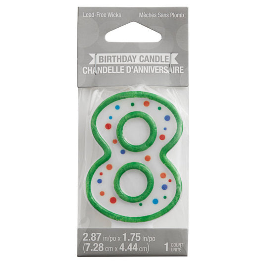 Polka Dot "8" Candle