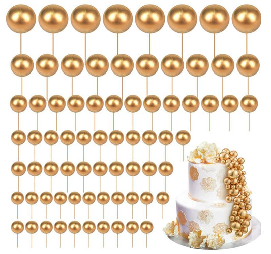 108 Gold Ball Cake Topper