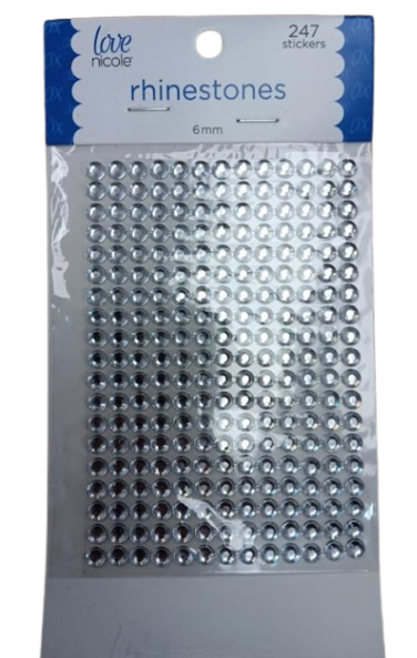 Silver Rhinestone 6mm