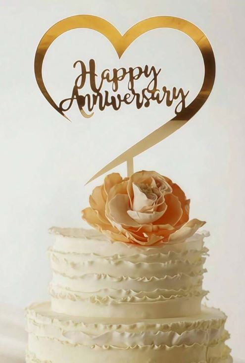 Happy Anniversary Acrylic Cake Toppers