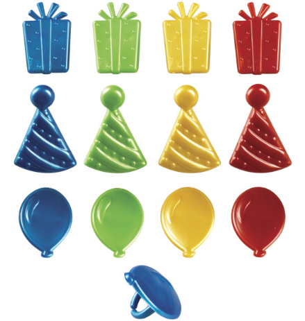 Happy Birthday Icons Cupcake Rings