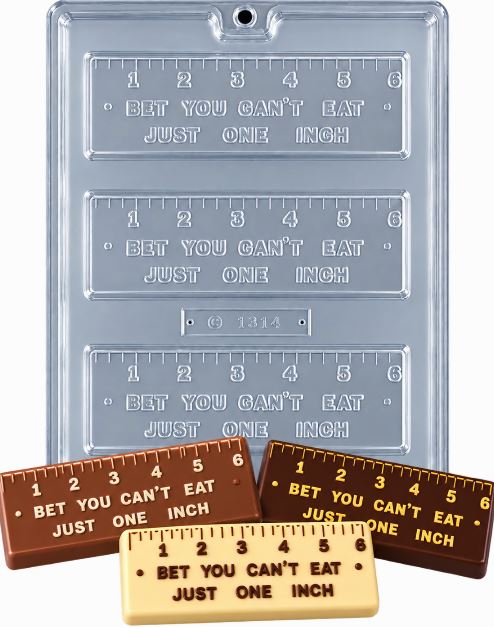 "BET YOU CAN'T EAT JUST ONE INCH" Plaque