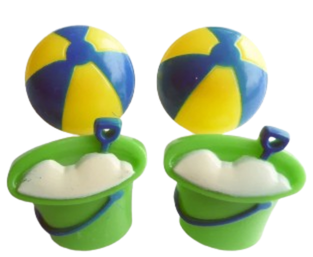 Beach Ball & Pail Cupcake Rings