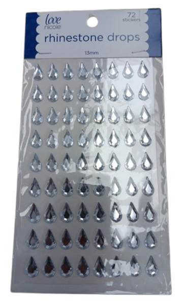 Silver Rhinestone Drops