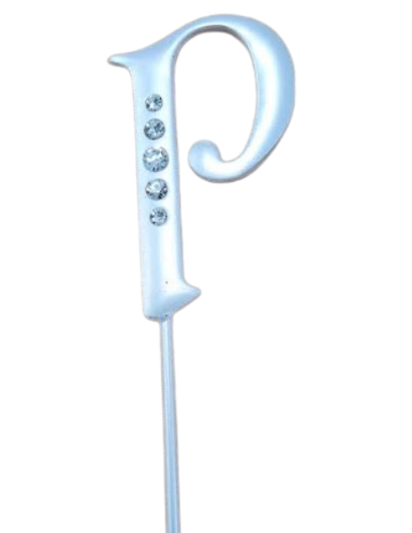 Cake Monogram Silver Rhinestones