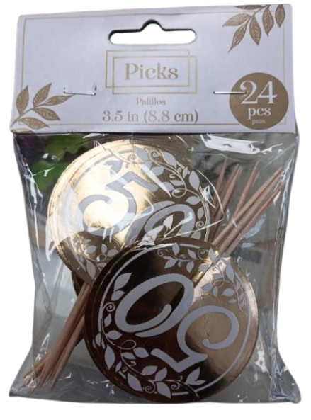 50th Anniversary or Birthday Cupcake Picks