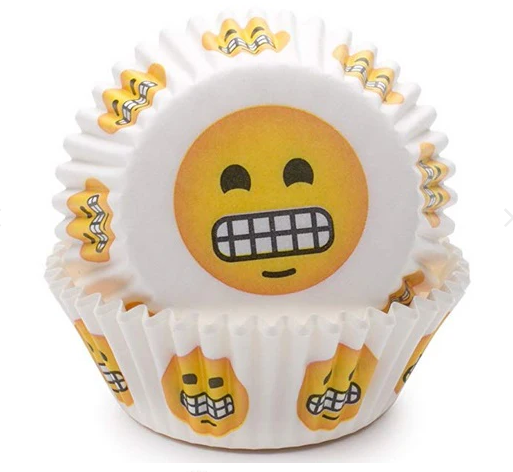Fox Run Grin Emoji Baking Cup Set of 50