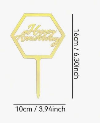 Acrylic Happy Anniversary Cake Topper