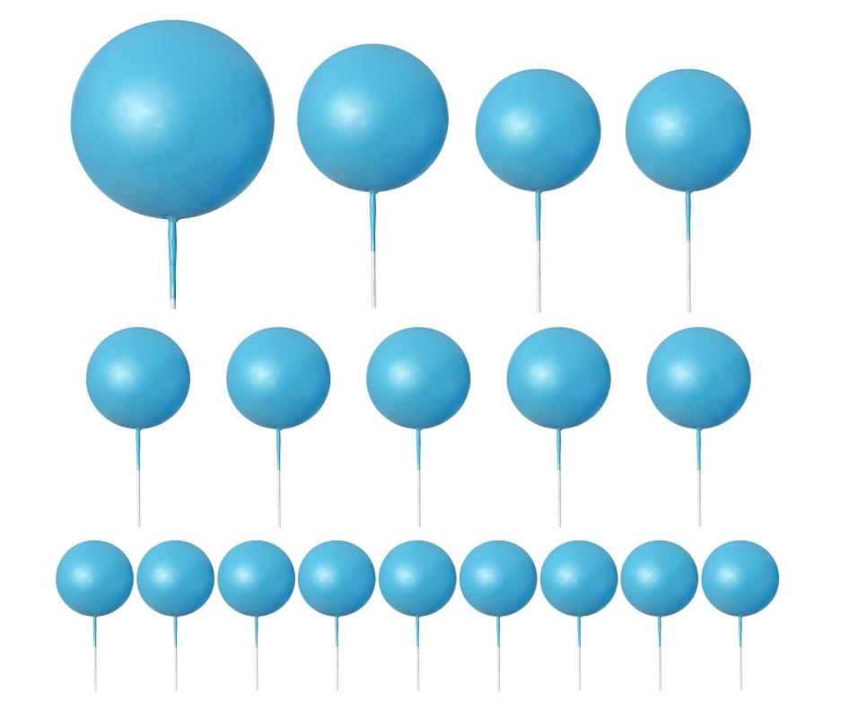 18 PCS Balls Cake Topper Dark Blue