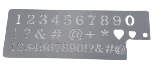 Numbers and Symbols Stencil