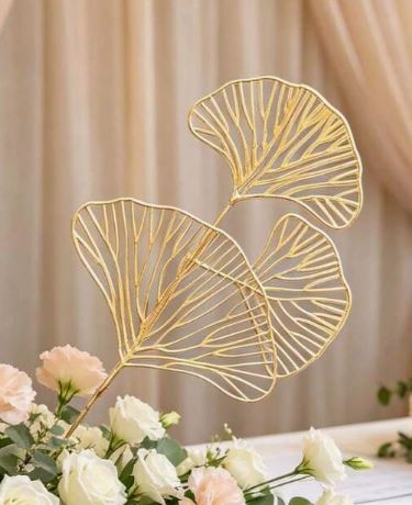 Artificial Metal Gold Ginkgo Leaves