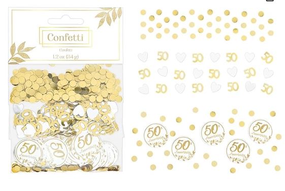 Luxurious Happy 50th Anniversary Gold Confetti