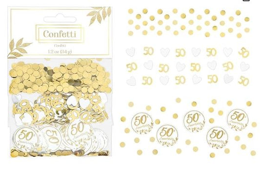 Luxurious Happy 50th Anniversary Gold Confetti