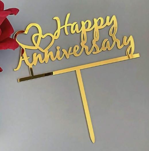 Happy Anniversary Acrylic Cake Topper