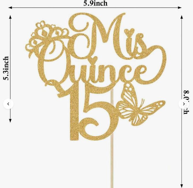 Feliz 15 Años Cake Topper