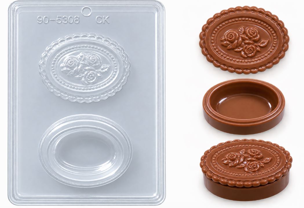 Oval Rose Chocolate Mold