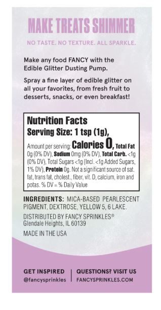 Fancy Sprinkles Moonstone Iridescent Fancy Edible Glitter Dusting Pump