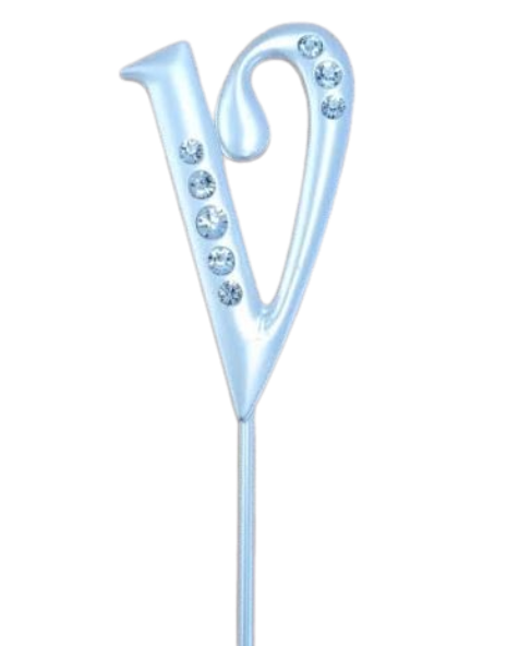 Cake Monogram Silver Rhinestones