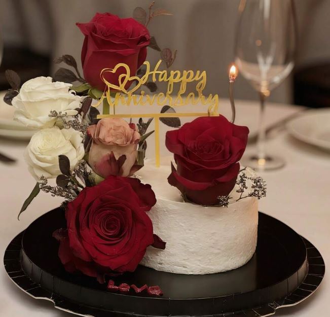 Happy Anniversary Acrylic Cake Topper