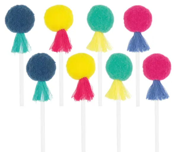 Pom Poms Party Sticks 8-pack