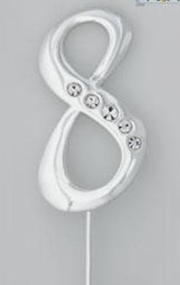 Silver Plated Monogram NUMBERS Picks Jewel Accent