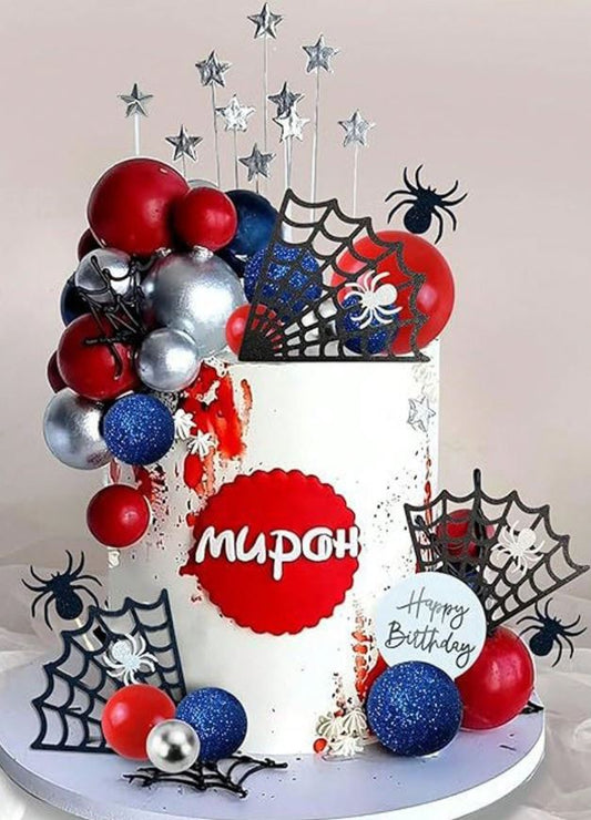37PCS Spider Cake Decorations