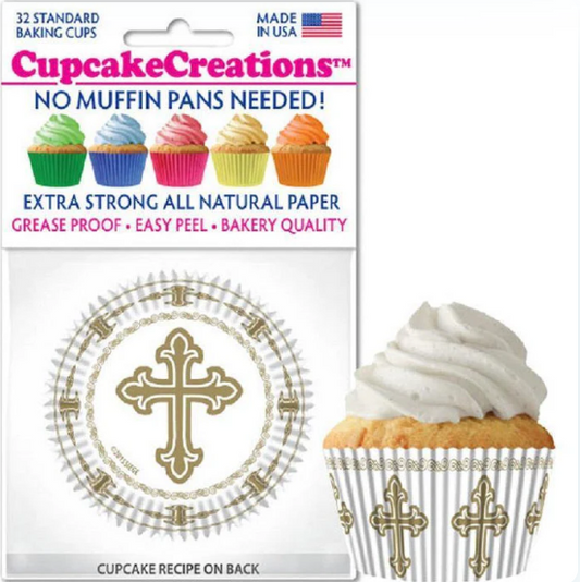 Gold Cross Baking Cup