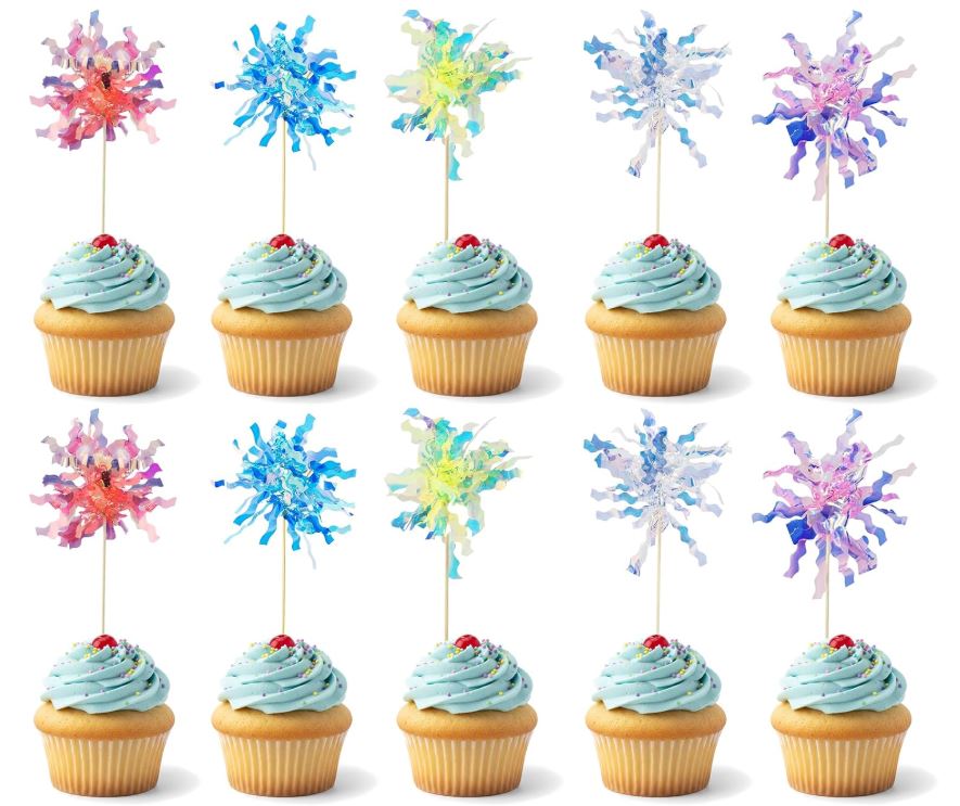 Foil Firework Cupcake Toppers